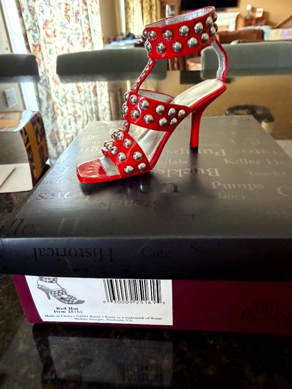 Just the Right Shoe Red Hot 25161 Red Silver Studded Gladiator Heel Figurine